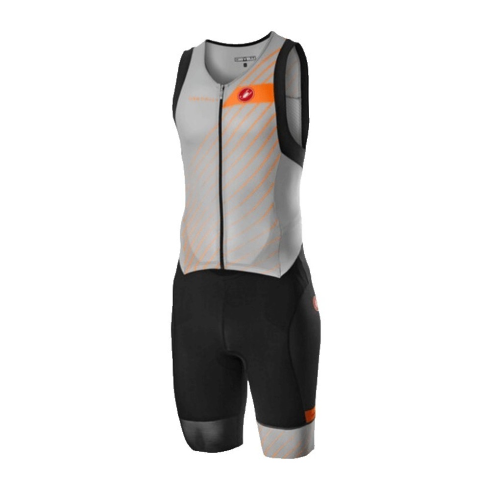 Men Castelli San Remo Speed Suit Cycling Bike One Piece Grey Orange Size XL